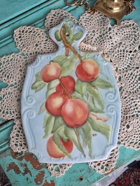 🌙Antique Bavarian Porcelain Serving Tray Fruit Motif